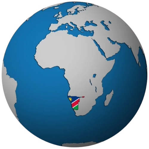 Namibia on Globe